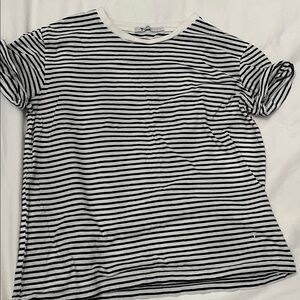 T by Alexander Wang Black and White Striped Short Sleeve Tee